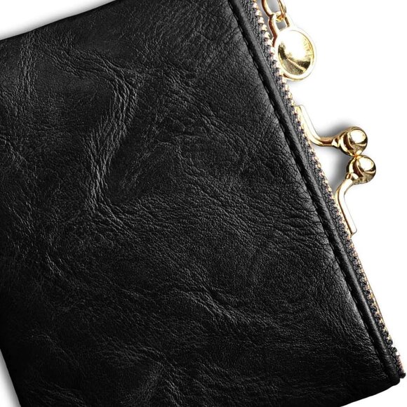 Womens RFID Leather Wallet Compact Bifold Coin Purse Card Holder Gift - Picture 6 of 7